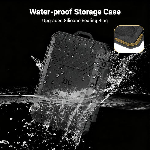 JJC 8 12 2 IP67 Slim Memory Card Case for SD TF and Nano SIM Cards, Waterproof Anti-Shock Anti-Dust, Compact Size