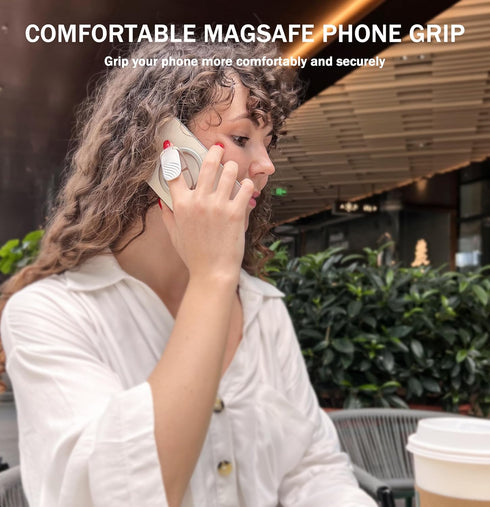 Allengel for MagSafe Ring Holder, Double Magnetic Adjustable Phone Stand Finger Ring Grip Kickstand for iPhone