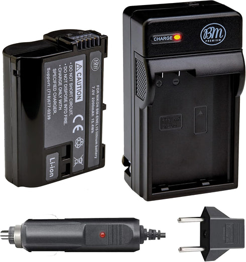 BM Premium EN-EL15B Battery and Charger for Nikon Z6, Z7, D780, D850, D7500, 1 V1, D500, D600, D610, D750