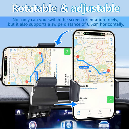 wuyaoyao 360 Phone Holder for Car, Clip-On Car Phone Mount for Dashboard, Rearview Mirror & Visor, Rotation Cell Phone