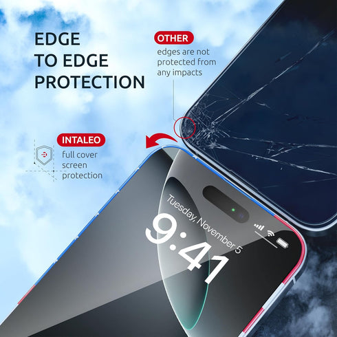 Screen Protector for 16 Pro Max, 2-Pack USA Flag & Black Frame, Tempered Glass Full Coverage