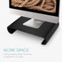 Navaris Wood Monitor Stand Riser - Desktop Organizer for PC TV Screen, Oak with Black Stain