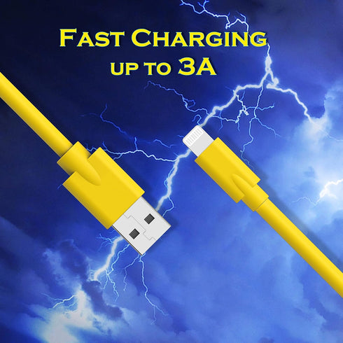 MFi Certified USB 2.0 Lightning Cable Charger for iPhone 12, 11 Pro Max, X, XR, XS, 8 - Yellow