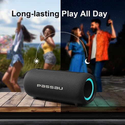 Passau Portable Bluetooth Speakers, 40W Peak Loud Stereo Sound, Deep Bass with Passive Radiators, Adjustable Strap,