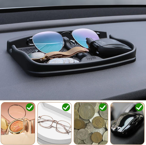 ThinSGO Anti-Slip Car Dash Grip Pad for Cell Phone, Keychains, Sun Glasses,Stand for Navigation Cell Phone (Black)