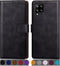 SUANPOT Samsung Galaxy A42 5G Wallet Case, RFID Blocking Leather Flip Folio, Shockproof Cover for Men Women (Black)