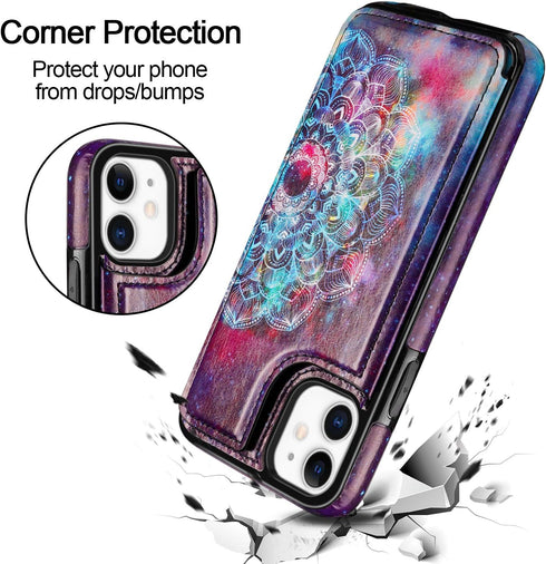 HianDier Wallet Case for iPhone 11 6.1-inch, Slim Protective Case with Credit Card Slot Holder, Magnetic Closure Cover