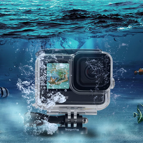 Suptig Waterproof Dive Housing Case for GoPro Hero 12, 11, 10, 9, 196Ft Protective
