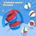 LORELEI E7 Kids Headphones with Microphone, On-Ear Wired Headset for Children, 85/94dB Safe Volume, Foldable (Blue&Red)