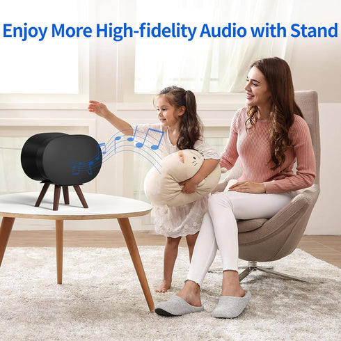 Wooden Table Stand for Sonos Era 300, Space Saving Desktop Speaker Stand, Black