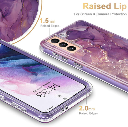 Esdot Military Grade Case for Samsung Galaxy S21 Plus, Rugged Cover with Fashionable Designs for Women Girls - Glitter