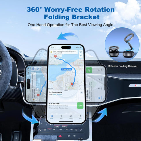 Generic 360 16/15/14/13/12, Electric Vacuum Magnetic Suction Phone Holder, Rotating, Universal Compatibility, Phone