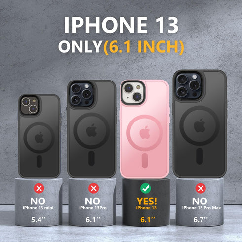 MOCCA iPhone 13 Case - Slim Shockproof, Translucent Matte Back, MagSafe Compatible, with Screen & Camera Lens