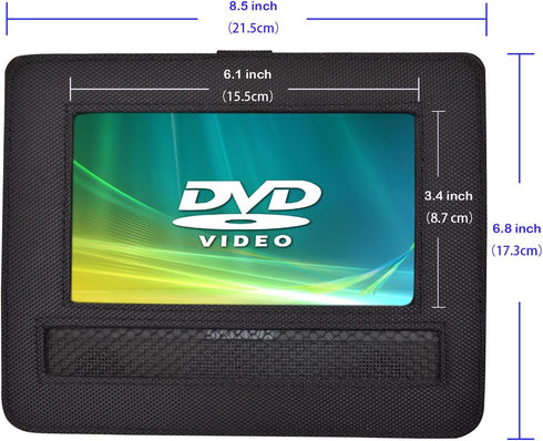 Car Headrest Mount for Swivel & Flip Style Portable DVD Player, 7 Inch