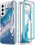 Esdot Military Grade Case for Samsung Galaxy S22 - Rugged Cover with Fashionable Designs for Women Girls, Opal Marble