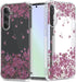 Floral Clear Case for Galaxy S23 FE, Pretty Flower Design Slim Soft Transparent TPU Protective Bumper Case for Women