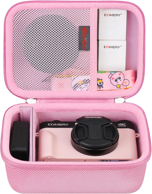 4K Digital Camera Carrying Case for Femivo/VETEK/IWEUKJLO, Travel Compact Storage Cover Bag, Pink
