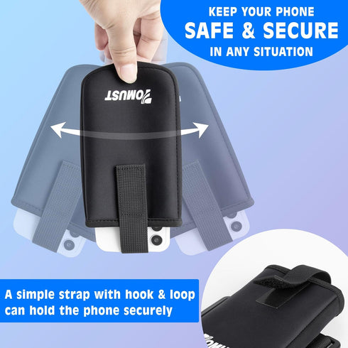 Lightweight Arm Band Phone Holder with Three Strap, Reflective Logo, Elastic Sleeve for iPhone and Android, Running