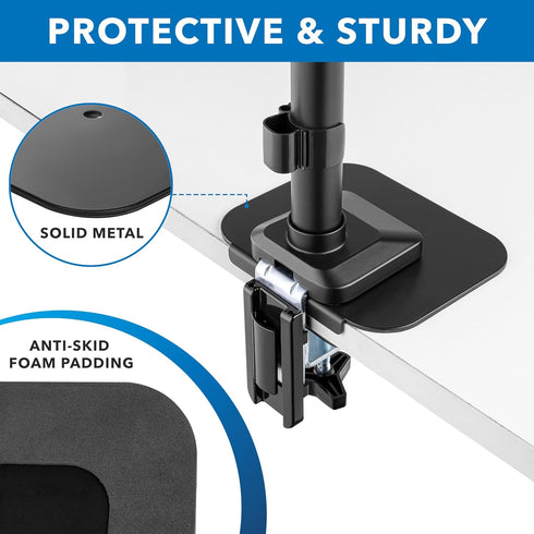 Grommet Setups Mount-It! Monitor Mount Reinforcement Plate, Steel Desk Protector for Glass and Thin Tabletops