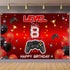 Level 8 Unlocked Backdrop Banner Decorations - Video Game Happy 8th Birthday for Boys Kids