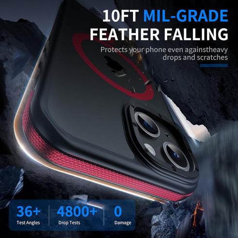 Strong Magnetic Case for iPhone 15, 10Ft Military-Grade Protection, Compatible with MagSafe, Shockproof Slim Thin Cover