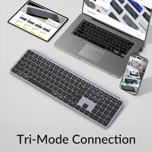 Keychron B6 Pro Ultra-Thin Wireless Keyboard, Full-Size QMK with Numeric Keypad, Compatible with Mac Windows Linux