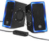GOgroove Gaming Computer Speakers, Blue LED Light, SonaVERSE O2i Speakers for Desktop, Laptop, PC
