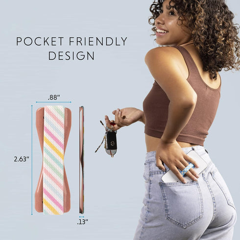 LOVEHANDLE Universal Phone Grip - Phone Holder for Smartphones & Mini Tablets, Made in The USA, Cotton Candy