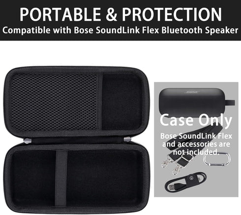 Khanka Hard Travel Case Replacement for Bose SoundLink Flex Bluetooth Portable Speaker (Black)