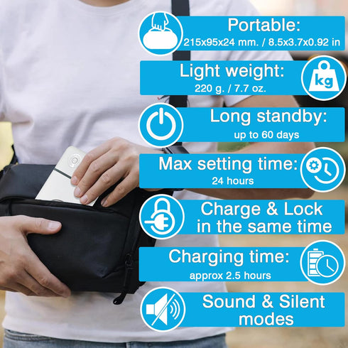 Cell Phone Lock Box with Timer for Self-Discipline, Portable Time Lock Box for iPhone and Android Smartphones