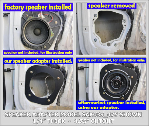 SAK039_475 5.25" Rear Door Speaker Adapter Spacer Rings Fits 1996-2002 4Runner - 1 Pair