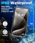 Beeasy Waterproof Case for iPhone 15 Pro, 360 Degree Outdoor Protective Case with Screen Protector, Black