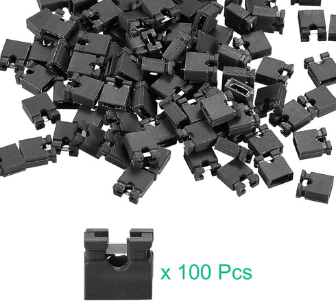 uxcell 100pcs Black 2mm Standard Pin Header Jumper Cap Mini Micro Jumper Bridge Plug Short Circuit Connection Cap