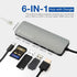 Verbatim 6-in-1 USB C Hub - Compact & Portable USB Hub for Laptop with 2 USB 3.0, USB C, SD Card Reader, 4K HDMI,