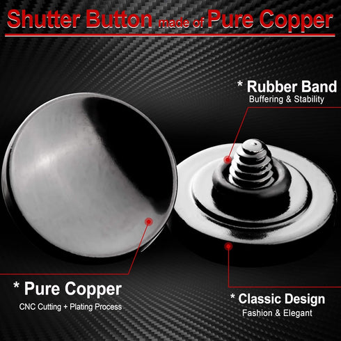 Soft Shutter Release Button (2 Pack/Black), High-end Concave Camera Shutter Button