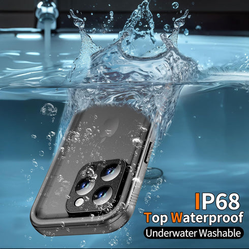Cozycase Waterproof Case for iPhone 13 Pro Max - Full Body Dustproof Shockproof with Built-in Screen Protector - Black