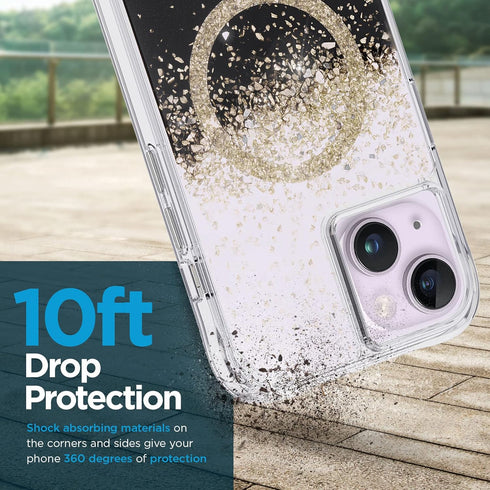 Case-Mate iPhone 14 Plus Case - Karat Onyx, 10ft Drop Protection, Compatible with MagSafe, Slim Fit