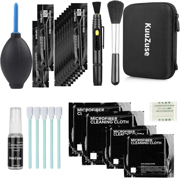 Professional DSLR Camera Cleaning Kit - APS-C Cleaning Swabs, Microfiber Cloths, Camera Cleaning Pen