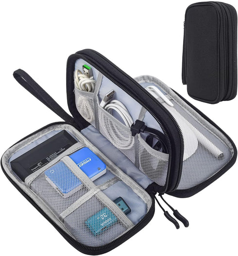 Electronics Accessories Organizer Pouch Bag, Travel Universal Organizer for Cable, Charger, Phone, SD Card, Business Travel Gadget Bag by CAOODKDK