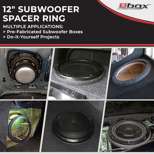 Atrend Universal MDF Constructed Spacer for 12 Inch Speaker or Sub - Adds 3/4" To Depth - Premium Subwoofer Spacer Improves Audio Quality, Sound & Bass - Multiple Usage - Charcoal