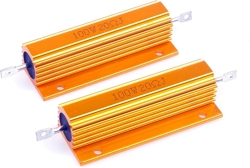100 Watt 20 Ohm 5% Gold Wirewound Resistors, Electronic Aluminium Shell (Pack of 2)