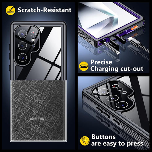 Designed for Samsung Galaxy S24 Ultra Case, Waterproof, Built-in Screen Protector, Full Protection Heavy Duty