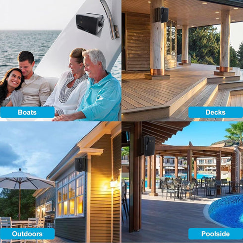 Passive Outdoor Speakers Wired Waterproof - 3.5 Inch 3 Way 200W Surface Marine & Wall Mount Speakers for Indoor Outdoor