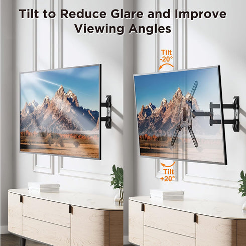 INLAND Stand(05416) 23- 55 3D +15~ -15Tilt; +90~ -90 400x400,Max 66lbs ProHT Articulating TV Wall Mount TV Full Motion