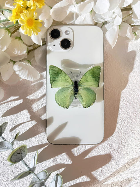 Butterfly Mobile Phone Grip, Rare Butterfly | Cute Butterfly Stand, Transparent Resin Folding Elastic Base, Mobile
