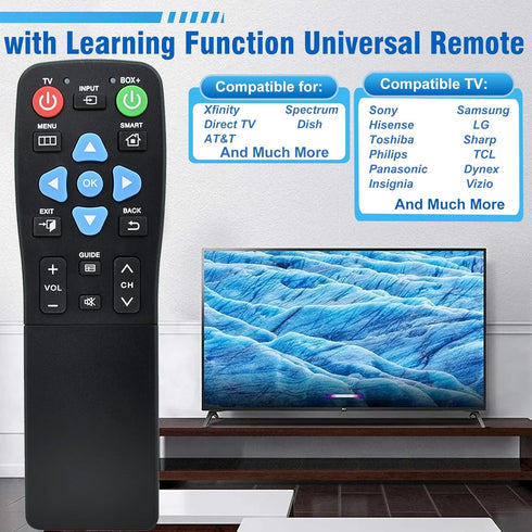 YunCChengFR Setup (2-Device Big Button TV Remote for Seniors & Elderly - Universal Remote with Large Buttons, Simple