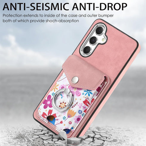 Asuwish Samsung Galaxy A05S Wallet Case: Slim Magnetic Cover with Kickstand, Card Holder, & Screen Protector - Rose