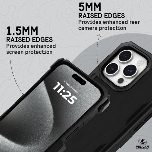 Pelican Shield Case for iPhone 15 Pro Max - 21FT MIL-STD Drop Protection, Magnetic Charging with Belt Clip