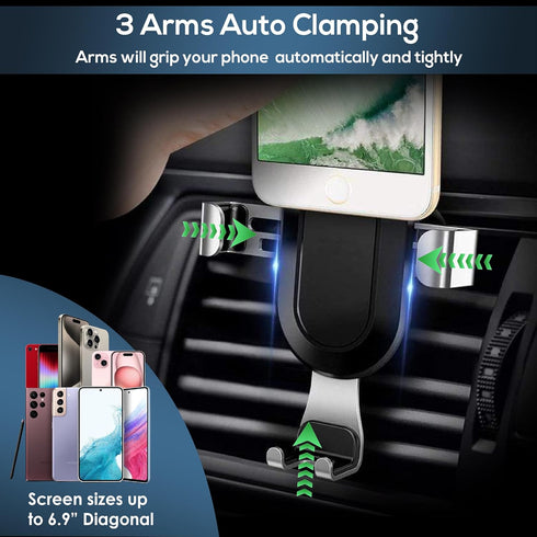 Wireless Car Charger for iPhone - Non-Slip & Case-Friendly Car Phone Holder Wireless Charger for iPhone 15/15 Pro