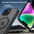 CACOE iPhone 13/14 Magnetic Case 6.1" with 360° Rotatable Ring Stand, MagSafe Compatible, Ideal for Desk & Car Use.